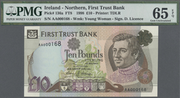 Northern Ireland / Nordirland: 10 Pounds 1998 P. 136a With Very Low Serial #AA000168 In Condition: P - Autres & Non Classés