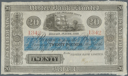 Northern Ireland / Nordirland: 20 Pounds 1929 P. 309, Ulster Bank Limited, Rare Note, Used With Fold - Altri & Non Classificati