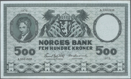 Norway / Norwegen: 500 Kroner 1975, P.34f, Highly Rare Note In Great Condition With 2 Vertical Folds - Norway