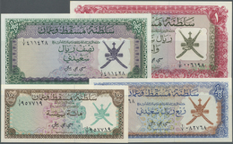 Oman: Set Of 4 Notes Muscat & Oman Containing 100 Baisa, 1/4, 1/2 And 1 Rial ND P. 1-4 In Condition: - Oman