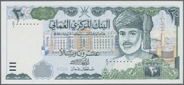 Oman: 20 Rials 1995 SPECIMEN P. 37s, Rare With Zero Serial Numbers But Without Specimen Overprint An - Oman
