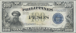 Philippines / Philippinen: 100 Pesos ND(1949) P. 123c, "VICTORY" On Back, Used With Light Folds In P - Filippine