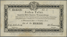 Poland / Polen: 1 Taler 1810 P. A2, Used With Several Light Folds In Paper, No Holes Or Tears, Still - Polonia
