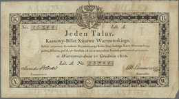 Poland / Polen: 1 Talar 1810, P.A12 With Handwritten Serial Number, Yellowed Paper With Several Fold - Polonia