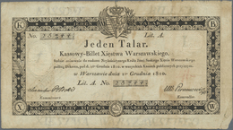 Poland / Polen: 1 Talar 1810, P.A12 With Handwritten Serial Number, Yellowed Paper With Several Fold - Poland