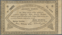 Poland / Polen: 200 Zlotych 1831 Assignat, P.A18A, Rare Note With Still Crisp Paper, Lightly Yellowe - Polonia