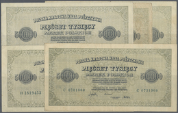 Poland / Polen: Set With 5 Banknotes 500.000 Marek Polskich 1923 P.36 With Different Types Of Serial - Poland