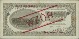 Poland / Polen: 1.000.000 Zlotych 1923 Specimen P. 37s, 2 Cancellation Holes Center Fold, Handling I - Poland