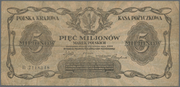 Poland / Polen: 5 Million Marek Polskich 1923, P.38, Highly Rare Note With Some Handling Traces Like - Poland