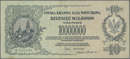 Poland / Polen: 10 Million Marek Polskich 1923, P.39, Highly Rare Note With Some Handling Traces Lik - Poland