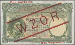 Poland / Polen: 5000 Zlotych 1919 (1924) SPECIMEN, P.60s, Highly Rare Note In Excellent Condition Wi - Poland