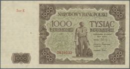 Poland / Polen: 1000 Zlotych 1947 P. 133 Only Light Folds And Handling In Paper, Condition: VF+ To X - Poland