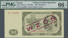 Poland / Polen: 50 Zlotych 1948 Specimen WZOR Overprint With Regular Serial Number P. 138CS1, PMG Gr - Poland