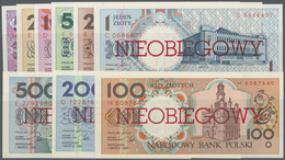 Poland / Polen: Complete Set With 9 Banknotes Of The Not Issued Series From 1990 With 1, 2, 5, 10, 2 - Poland