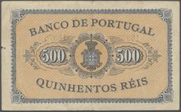 Portugal: 500 Reis 1891 P. 65, Center Fold, Staining At Upper Border On Front, A Tiny Damage At Righ - Portogallo