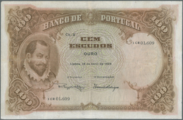 Portugal: 100 Escudos 1926 P. 124, Vertically And Horizontally Folded, Several Repairs Throughout Th - Portugal