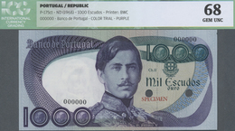 Portugal: 1000 Escudos ND(1968) Color Trial SPECIMEN, P.175cts In Perfect Uncirculated Condition, IC - Portugal