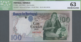 Portugal: 100 Escudos ND(1980) Color Trial SPECIMEN, P.178cts In Perfect Uncirculated Condition, ICG - Portugal