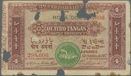 Portuguese India / Portugiesisch Indien: Rarer Note In Weaker Condition 4 Tangas 1918 P. 19, With La - India