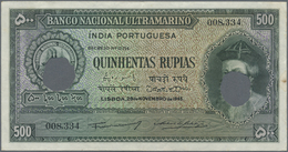 Portuguese India / Portugiesisch Indien: Rare Denomination Of This Series 500 Rupias 1945 P. 40, Hol - India