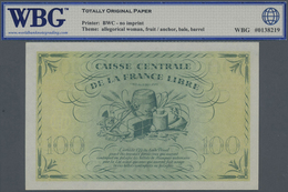 Réunion: 100 Francs 1941 (31.12.1945), P.37c In Perfect Condition, WBG Graded 65 UNC Gem TOP - Réunion