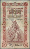 Russia / Russland: 10 Rubles 1898 With Signature Pleske & Sobol, P.4a, Highly Rare Note In Nice Cond - Russia