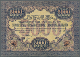 Russia / Russland: 5000 Rubles 1919 P. 105a With Light Folds In Paper, Condition: XF-. - Russie