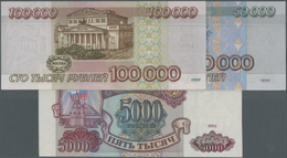 Russia / Russland: Set Of 3 Notes Containing 5000, 50.000 And 100.000 Rubles 1993/1995 P. 258a, 264, - Russia