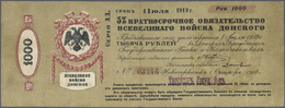 Russia / Russland: South Russia 1000 Rubles 1919 P. S394b In Condition: F. - Russia