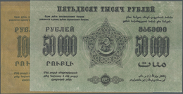 Russia / Russland: Transcaucasia Set Of 2 Notes Containing 1000 And 50.000 Rubles 1923, The 1000 Rub - Russie