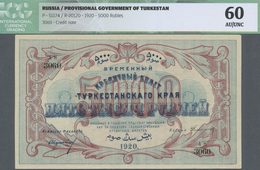 Russia / Russland: Provisional Government Of Turkestan 5000 Rubles 1920, P.S1174 With A Tiny Dint At - Russia