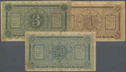 Russia / Russland: Krasnojarsk Set Of 3 Notes Containing 50 Kopeks, 1 And 3 Rubles 1919 R*10100-1010 - Russia