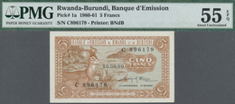 Rwanda-Burundi / Ruanda-Burundi: Banque D'Émission Du Rwanda Et Du Burundi 5 Francs 1960, P.1a With - Ruanda-Urundi