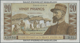 Saint Pierre & Miquelon:  Caisse Centrale De La France D'Outre-Mer 20 Francs ND(1947), P.20 In Excel - Altri & Non Classificati