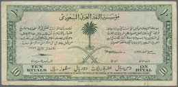 Saudi Arabia  / Saudi Arabien: 10 Riyals ND(1952) "Haj Pilgrim" P. 1, Rare Note, Used With Folds And - Arabia Saudita