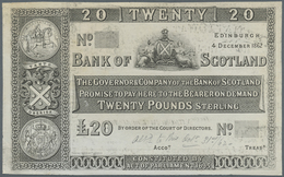 Scotland / Schottland: 20 Pounds 1862 Proof P. 68p, Uniface Printed, No Folded, Some Staining On Fro - Other & Unclassified