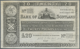 Scotland / Schottland: 20 Pounds 1862 Proof P. 68p, Uniface Printed, No Folded, Some Staining On Fro - Autres & Non Classés