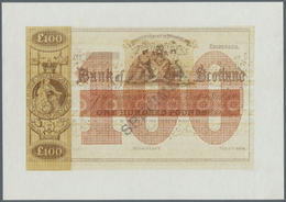 Scotland / Schottland: Bank Of Scotland 100 Pounds ND(18xx) Specimen Color Trial Of P. 69(s), Unifac - Autres & Non Classés