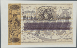 Scotland / Schottland: Bank Of Scotland 100 Pounds ND(18xx) Specimen Color Trial Of P. 69(s), Unifac - Other & Unclassified