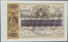 Scotland / Schottland: Bank Of Scotland 100 Pounds ND(18xx) Specimen Color Trial Of P. 69(s), Unifac - Autres & Non Classés