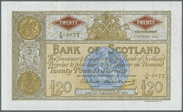 Scotland / Schottland: Bank Of Scotland 20 Pounds 1963 P. 110A, 2 Vertical Folds, No Holes Or Tears, - Other & Unclassified