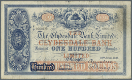 Scotland / Schottland: The Clydesdale Bank 100 Pounds 1935 P. 188, Great Rare Note, Several Folds An - Andere & Zonder Classificatie