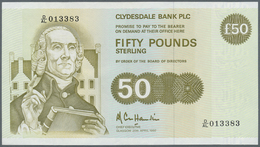 Scotland / Schottland: Clydesdale Bank PLC 50 Pounds 1992 P. 222, Only Light Vertical Folds, No Othe - Sonstige & Ohne Zuordnung