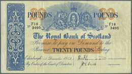 Scotland / Schottland: The Royal Bank Of Scotland 20 Pounds 1952 P. 319c, Seldom Seen Higher Denomin - Other & Unclassified