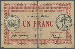 Senegal: Gouvernement Général De L'Afrique Occidentale Française 1 Franc L.11.02.1917, P.2a, Well Wo - Sénégal