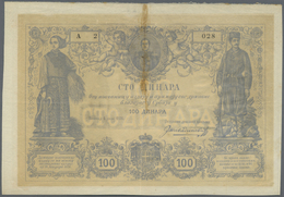 Serbia / Serbien: 100 Dinara 1876, P.5, Nice Used Condition With Taped 5 Cm Tear At Upper Margin, Br - Serbia