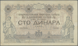 Serbia / Serbien: 100 Dinara 1880's Without Date And Signature, P.8c, Very Nice Looking Note With So - Serbien