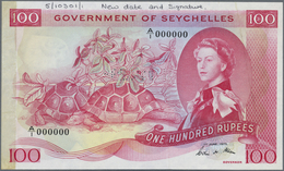 Seychelles / Seychellen: 100 Rupees 1975 SPECIMEN Proof With Serial Number A/I 000000, Perforation " - Seychellen