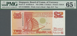 Singapore / Singapur: Interesting Set Of 3 Notes 2 Dollars ND(1990) P. 27 From The Same Series "EC" - Singapore