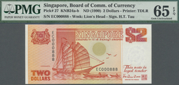 Singapore / Singapur: Interesting Set Of 3 Notes 2 Dollars ND(1990) P. 27 From The Same Series "EC" - Singapur